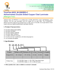 ThinFlex-W22 ThinFlex-W-2005RD-C Datasheet ThinFlex-W22 ThinFlex-W-2005RD-C Datasheet