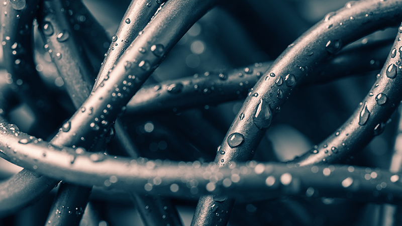 Cables used in an application with exposure to water and moisture.