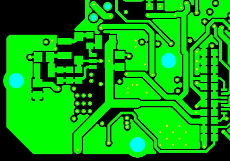 Gerber File Showing Copper Plated Shut Vias in Yellow Gerber File Showing Copper Plated Shut Vias in Yellow