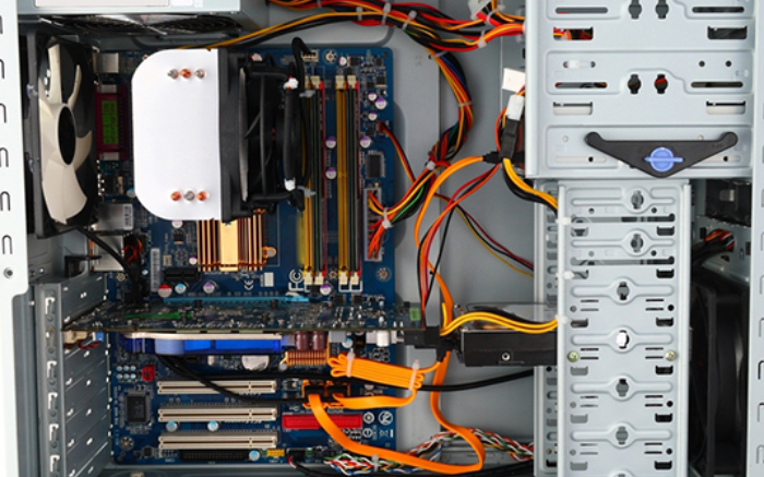 Inside view of desktop computer Inside view of desktop computer