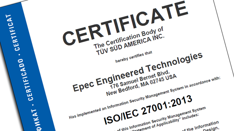 Epec ISO/IEC 27001:2013 Certification Epec ISO/IEC 27001:2013 Certification