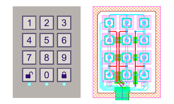 Membrane Switch with Overlay and Circuit Layer Shown