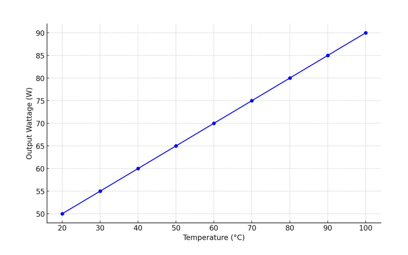 Output Wattage vs Temperature in a Flexible Heater