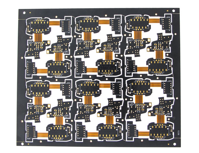 Rigid-Flex PCBs in an Array Showing the Part Shape