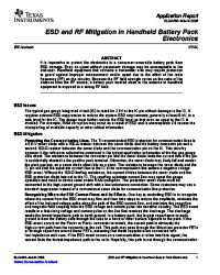 Texas Instruments ESD and RF Mitigation in Handheld Battery Pack Electronics